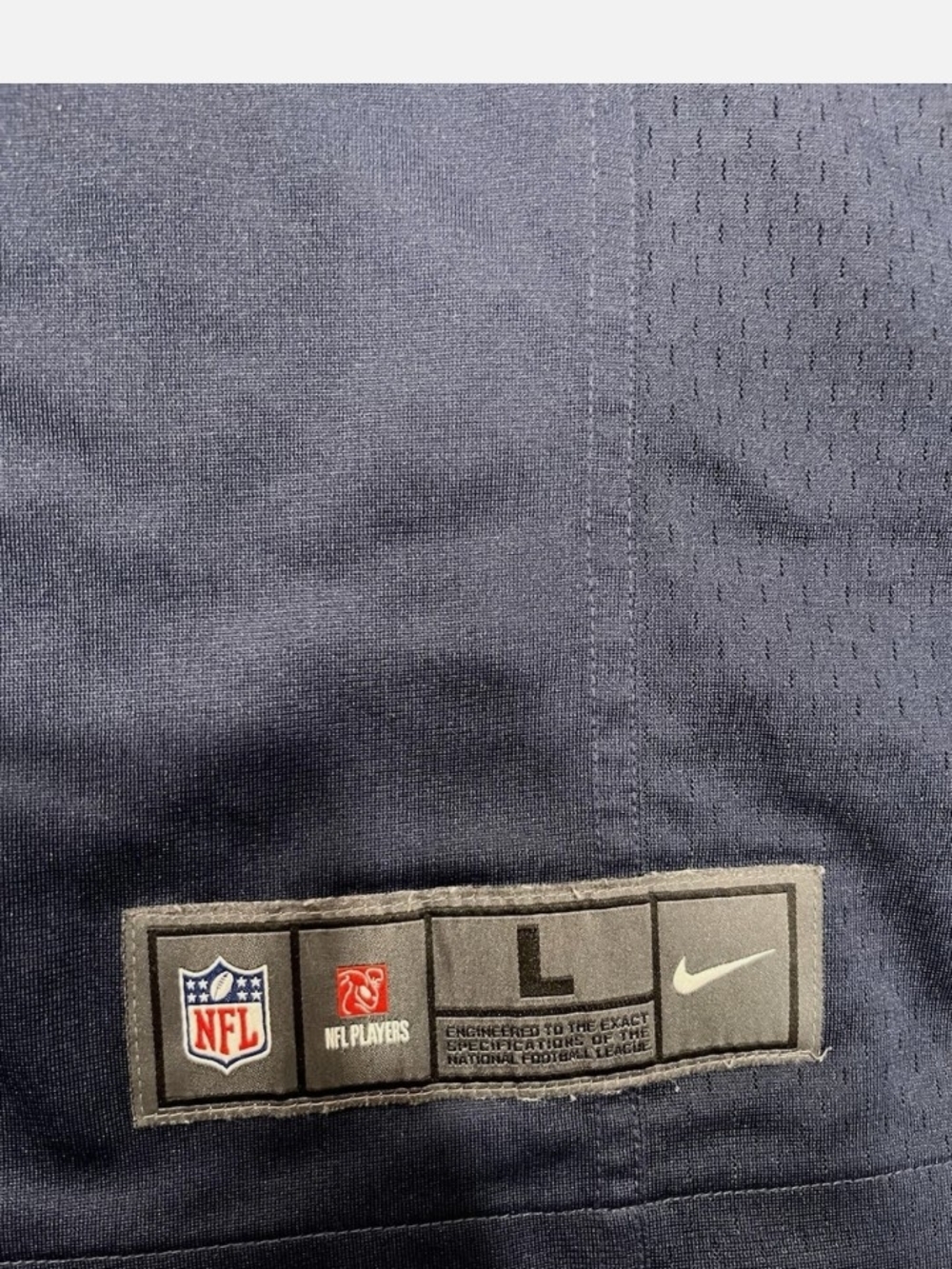 NFL Men's Jersey Top in Navy Blue with Nike Logo